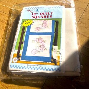 Jack Dempsey Needle Art 18” quilt squares (6) Bluebird Pattern 483 Embroidery